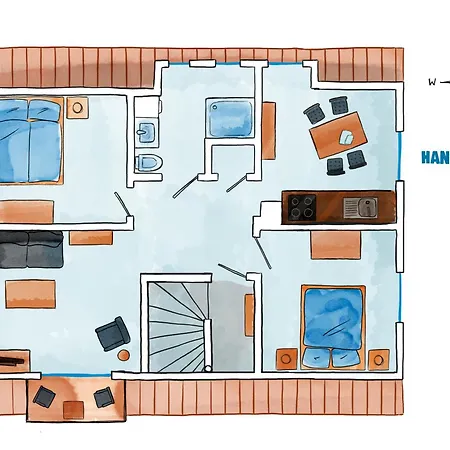 Wattkante Hans & Grete Appartement Burhave